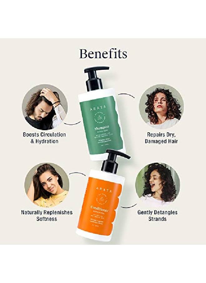 Arata Zero Chemicals - Arata Natural Damage Repair Duo For Women Men With Hydrating Shampoo Conditioner || Allnatural N Crueltyfree || Nontoxic Plantbased Daily Damage Repair (Shampoo + Conditioner) - Image 1