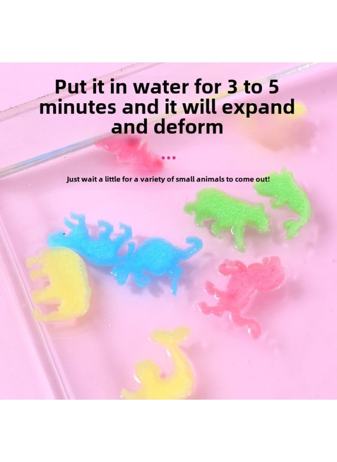 Water-soaking Expansion Capsule Bath Toy Water-absorbing Sponge Becomes Bigger When Exposed To Water Dinosaur Small Animal Children Baby Puzzle-Color:Home Animal Series  - Image 4