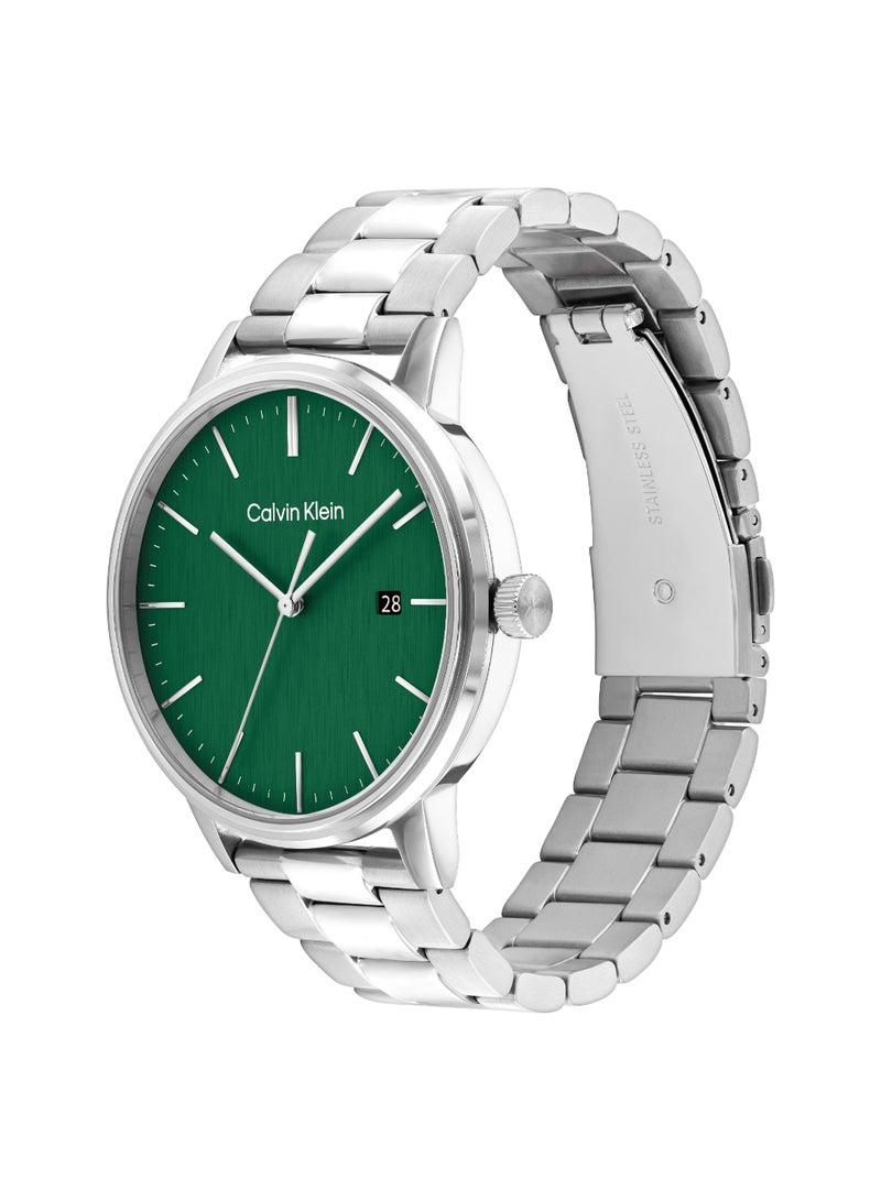 CALVIN KLEIN CALVIN KLEIN ROUND ANALOG MEN'S GREEN CASE WATCH - 25200478 - Image 1