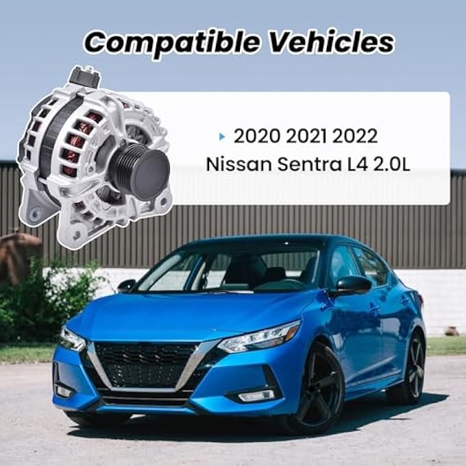 FuseRish 23100-6LB0A Alternator 120Amp 12V Compatible with Nissan Sentra L4 2.0L 2020 2021 2022, Replace Numbers: 21603, 21603R, F000B-L079B - Image 2