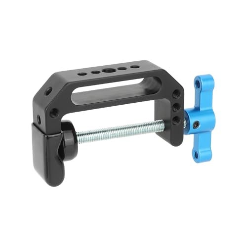 CAMVATE Aluminum CClampJaw Open65mm with 14 38 Mounting PointsBlue Thandle3721 - Image 1