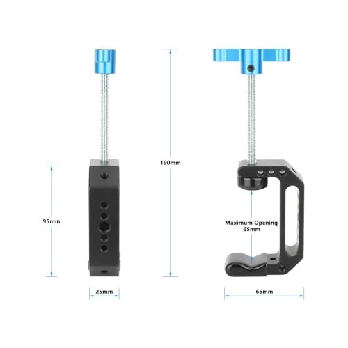 CAMVATE Aluminum CClampJaw Open65mm with 14 38 Mounting PointsBlue Thandle3721 - Image 3