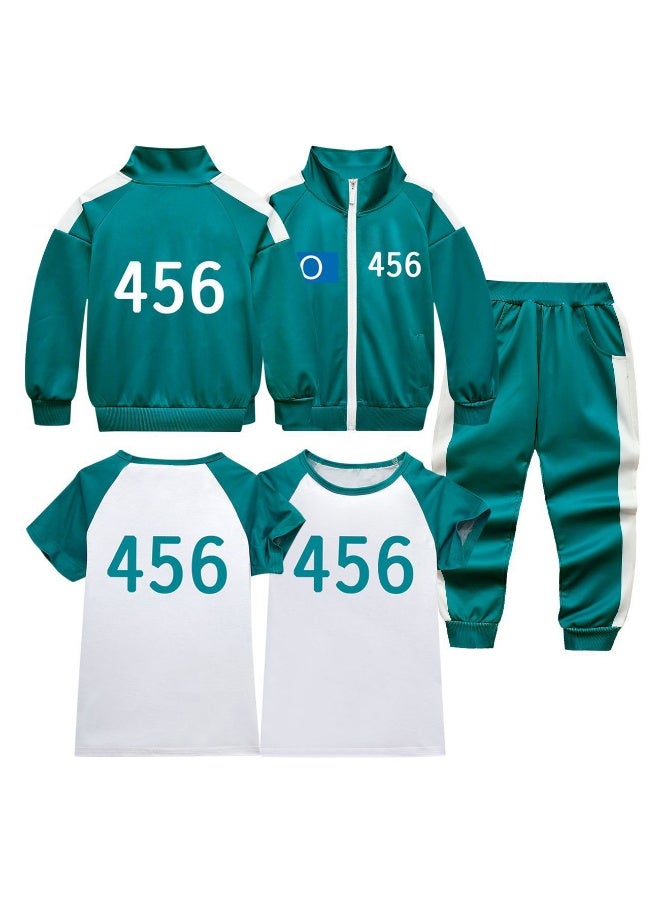 Squid Game Cosplay Costume 456 Tracksuit Jacket T-shirt Pants Suit Kids Sweatshirt Hallowee - Image 1