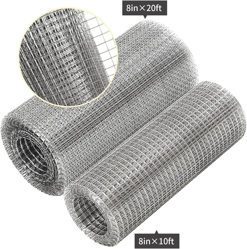 Momotata Hardware Cloth 1/4 inch 8" x 33 ft, Galvanized 23 Guage Wire Hardware Mesh, Welded Chicken Wire Fence Fencing Roll for Chicken Coop Wire, Rabbit Cage Wire, Poultry and Animal Cage Netting Screen - Image 2