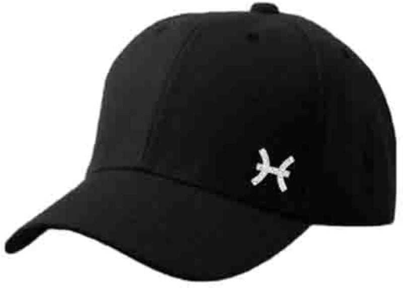 Black Cap with Pisces zodiac Silver Color Logo