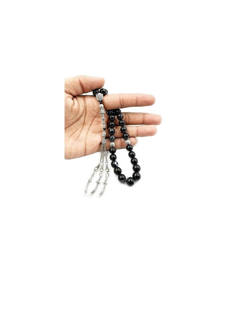 REBUY Natural Sulemani Agate 33 Beads Tasbih Islamic Prayer Rosary Beads Tasbih Tasbeeh 10 MM 33 Beads - Image 4