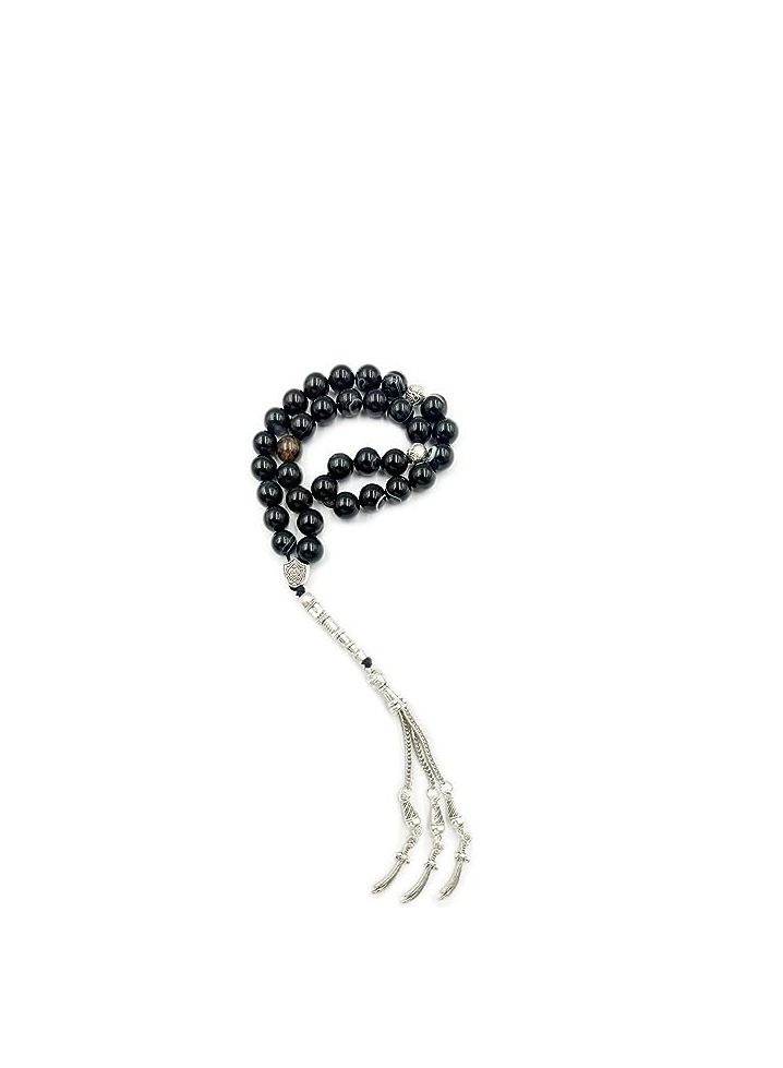 REBUY Natural Sulemani Agate 33 Beads Tasbih Islamic Prayer Rosary Beads Tasbih Tasbeeh 10 MM 33 Beads - Image 2