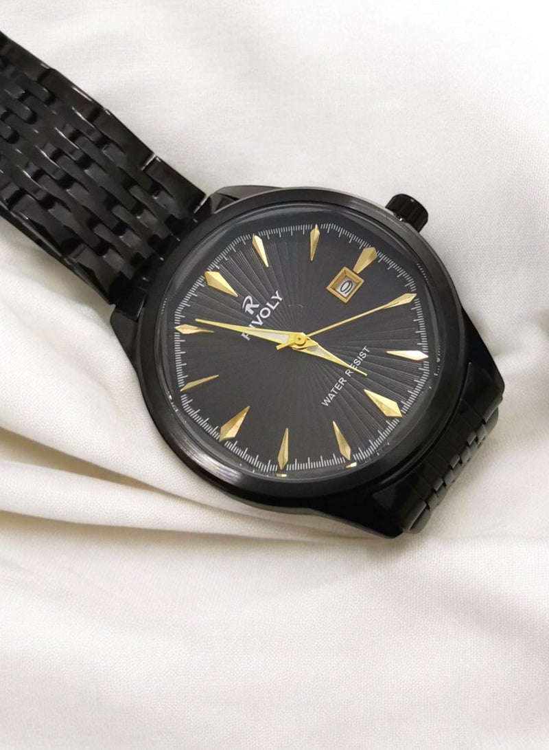 Rivoly Men's Stainless Steel Analog Quartz Date Display Watch Easy to Read Fashion Design Waterproof Luxury Classic Big Face Wrist Watch - Image 4