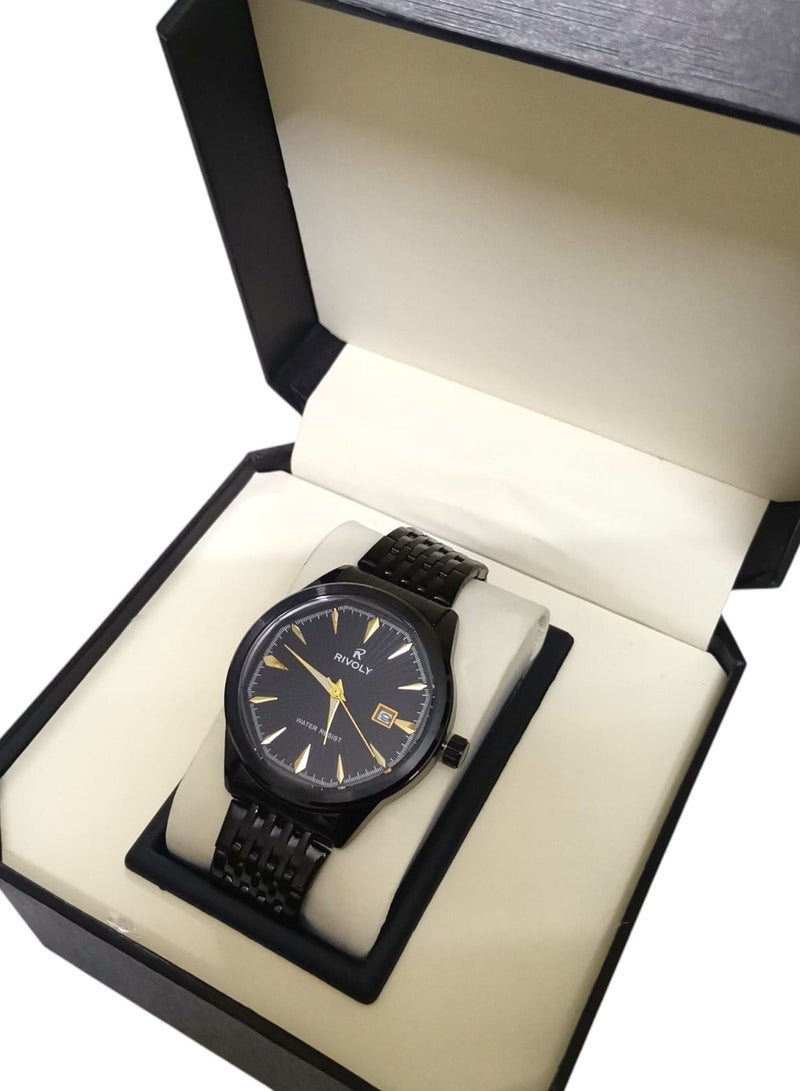 Rivoly Men's Stainless Steel Analog Quartz Date Display Watch Easy to Read Fashion Design Waterproof Luxury Classic Big Face Wrist Watch - Image 5