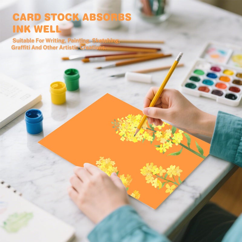 Ciphyfee Cardstock 8.5 X 11, 40 Sheets 10 Colors Card Stock, 75lb/ 200gsm Copy Paper, Cardstock Printer Paper For Art, Drawing, Invitations, DIY Cards, Watercolor, Craft, Construction, School & Office Supplie - Image 5