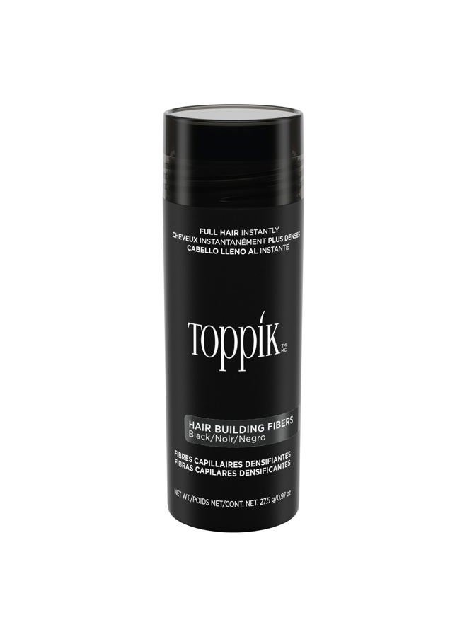 Toppik Toppik Hair Building Fibers, Black, 27.5g | Fill In Fine or Thinning Hair | Instantly Thicker, Fuller Looking Hair | 9 Shades for Men & Women - Image 1