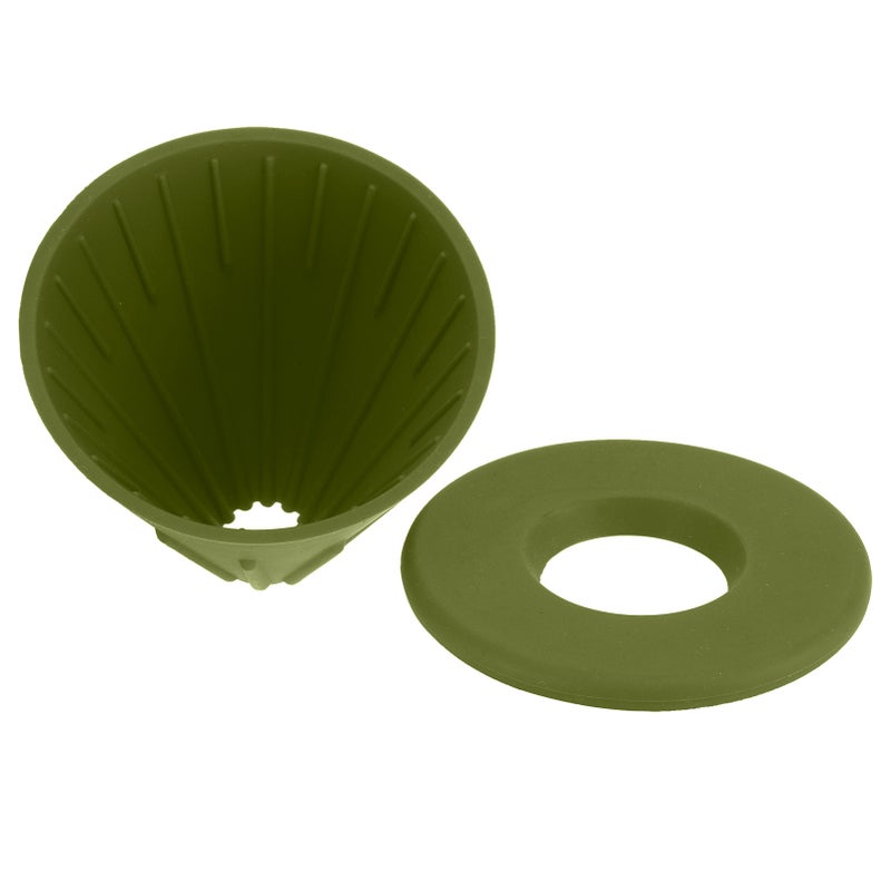 Reusable Silicon Resin Coffee Filter Strainer Dripper Coffee Machine Accessory for Home OutdoorGreen - Image 5