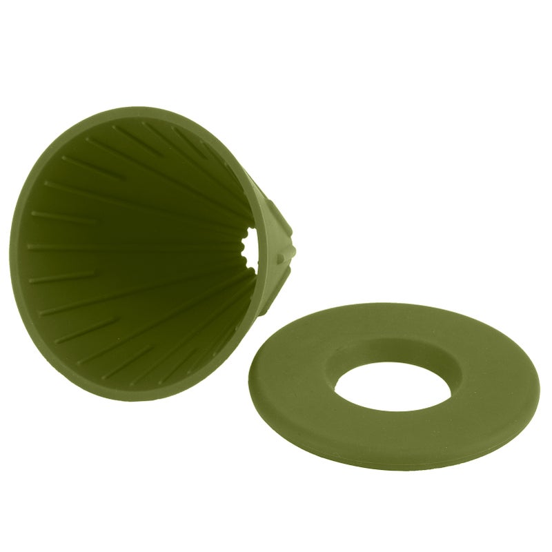 Reusable Silicon Resin Coffee Filter Strainer Dripper Coffee Machine Accessory for Home OutdoorGreen - Image 4