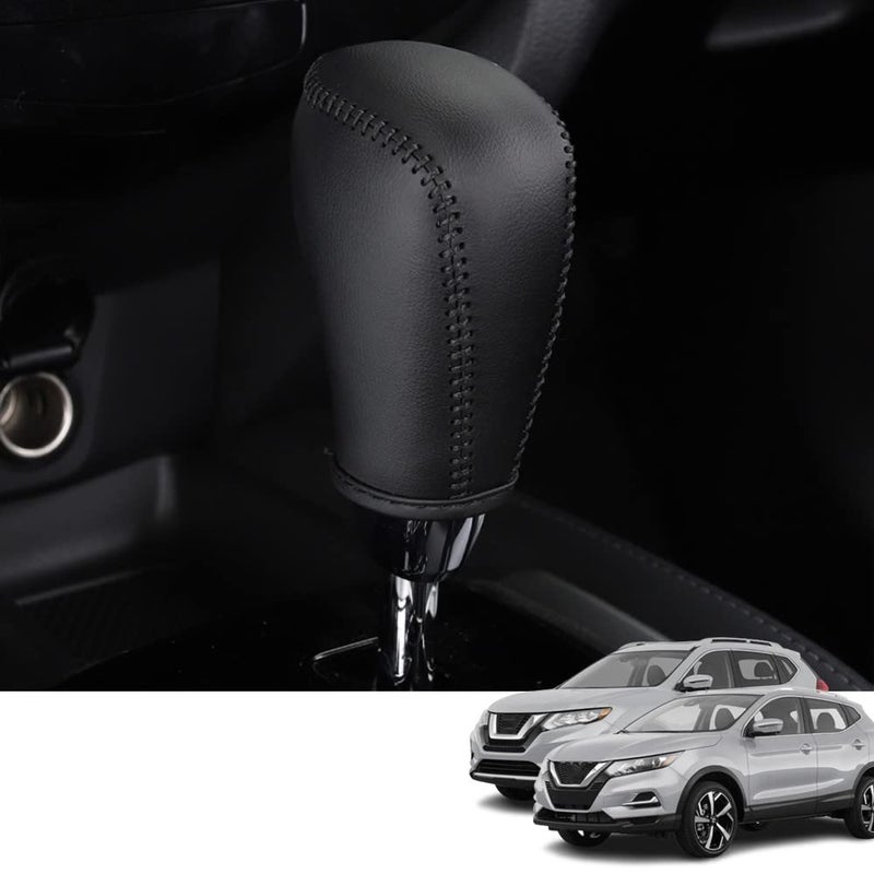Bmolpt Custom Interior Accessories for Nissan Rogue Rogue Sport Altima Frontier Murano Pathfinder Sentra Leather Automatic Gear Shift Knob CoverTransimission Boots Shift Lever SheathBlack Stitches - Image 2