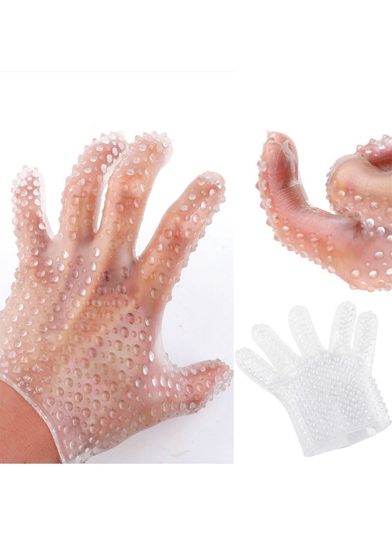 1 Pcs Safe Flexible Transparent Gel Gloves Covers Fingertip Sleeves Guards for Cracked Skin - Image 1