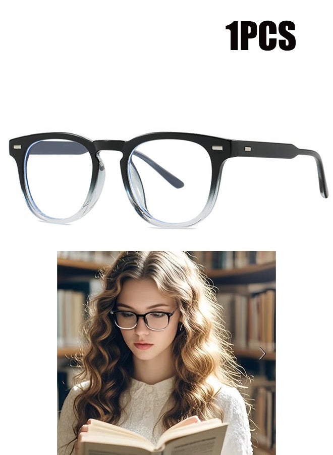 YJ Men's and Women's Photochromic Anti-Blue Light Glasses, Clear Gaming Glasses, Clear Classic, Ultra-Lightweight, Anti-Eye Fatigue for TV, PC, and Laptop, 1 piece - Image 1