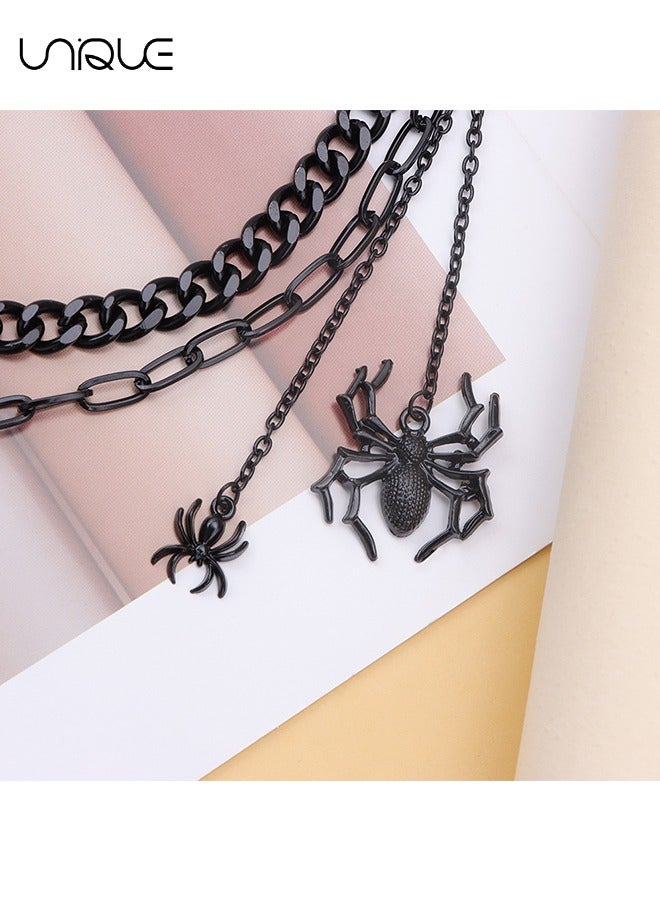 Unique Dark Spider Pendant Trouser Chain - Double Waist Chain - Vintage Denim Chain - Rock Apparel Trouser Chain - Metal Chain Belt - Black - Image 3