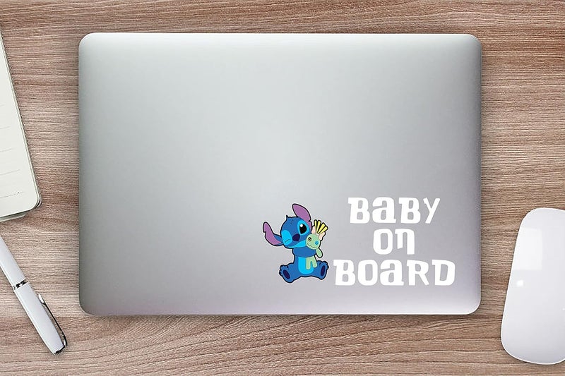 H-TRADINGS Cute Baby Stitch 'Baby on Board' Car Sticker - Image 2