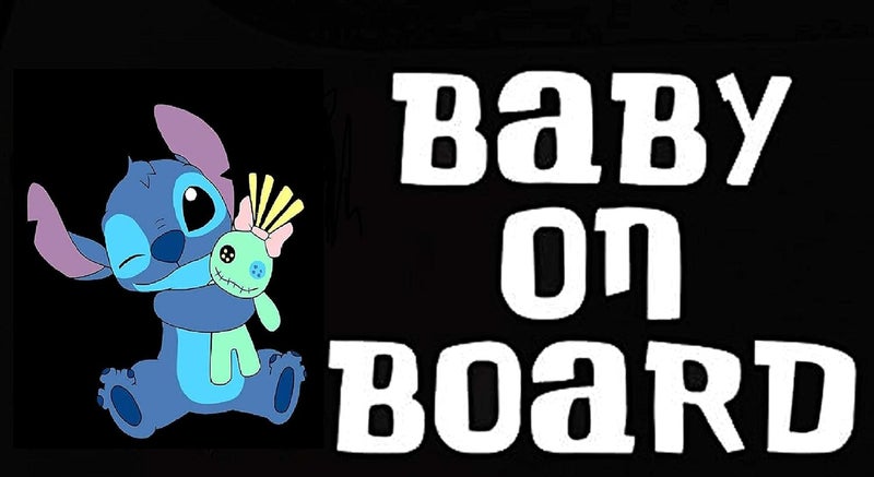 H-TRADINGS Cute Baby Stitch 'Baby on Board' Car Sticker - Image 3