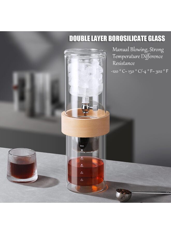 Cold Brew Coffee Maker, 500ML with Adjustable Rate Drip Technology, Stainless Steel Filter Type Extraction Coffee Machine for Home Office - Image 2