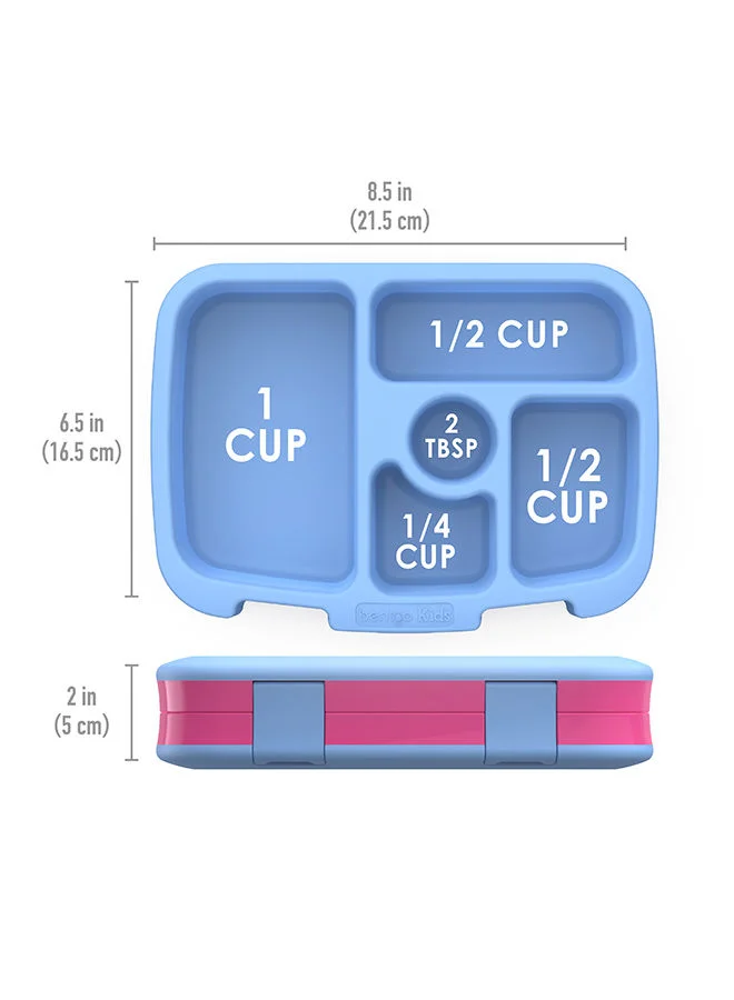 بنتجو Kids Prints Leak Proof, 5 - Compartment Bento - Style Kids Lunch Box Ideal Portion Sizes For Ages 3 To 7 Bpa - Free, Dishwasher Safe , Food - Safe Materials (Rainbows And Butterflies)