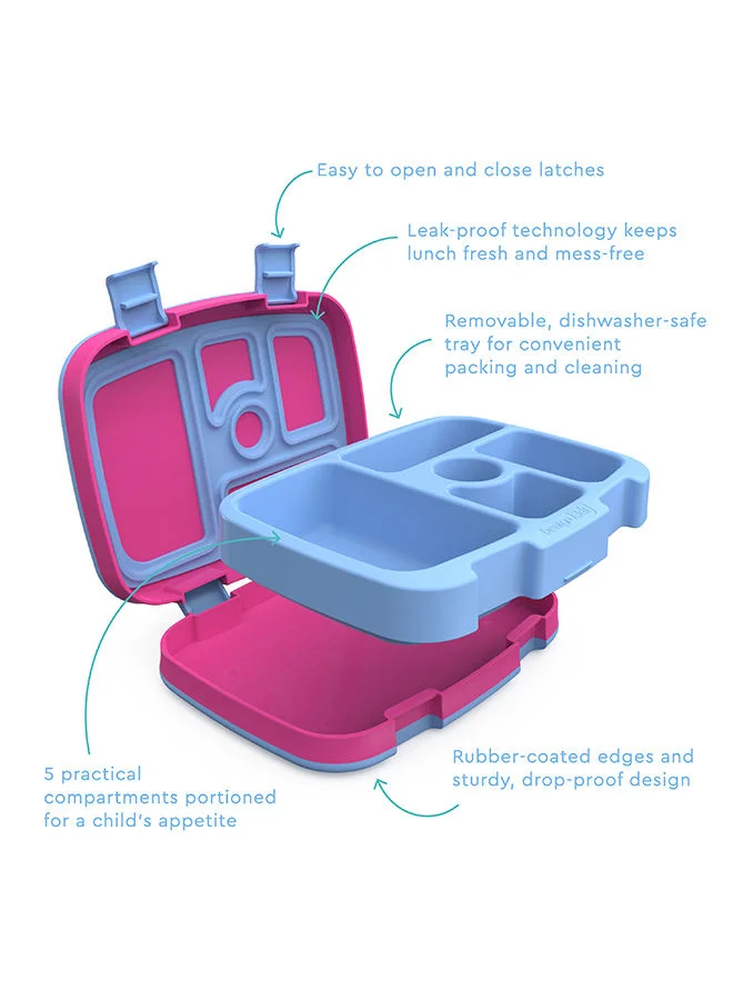 بنتجو Kids Prints Leak Proof, 5 - Compartment Bento - Style Kids Lunch Box Ideal Portion Sizes For Ages 3 To 7 Bpa - Free, Dishwasher Safe , Food - Safe Materials (Rainbows And Butterflies)