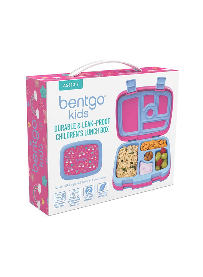 Bentgo Kids Prints Leak Proof, 5 - Compartment Bento - Style Kids Lunch Box Ideal Portion Sizes For Ages 3 To 7 Bpa - Free, Dishwasher Safe , Food - Safe Materials (Rainbows And Butterflies) - Image 2