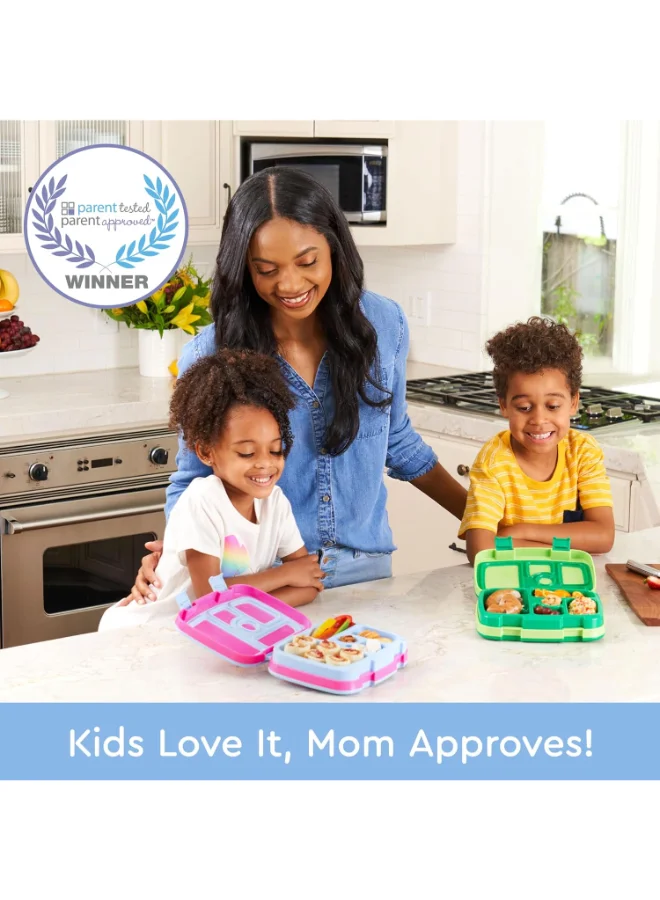 بنتجو Kids Prints Leak Proof, 5 - Compartment Bento - Style Kids Lunch Box Ideal Portion Sizes For Ages 3 To 7 Bpa - Free, Dishwasher Safe , Food - Safe Materials (Rainbows And Butterflies)