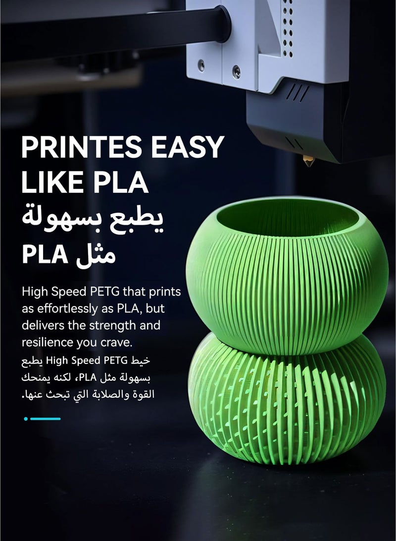 Sunlu High Speed Matte PETG 3D Filament 1.75mm,30mm/s-600mm/s Print Range,High Flow Speedy 3D Printer Filament,Fit Most FDM Printers,Bambu Labs Printer etc,1kg Spool,(Grey) - Image 5