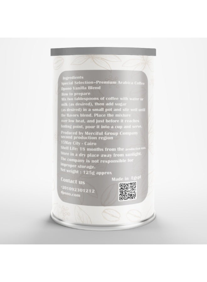 D PONO Vanilla Bliss – Premium Creamy Vanilla Flavored Ground Roast Coffee – 125g Pack - Image 3