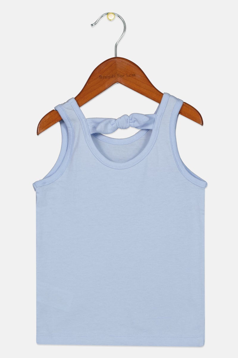 carter's Toddlers Girl Round Neck Sleeveless Graphic Print Top, Blue - Image 2