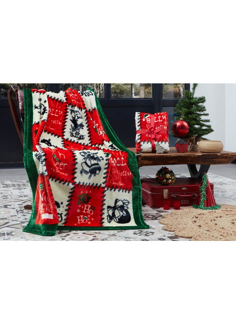 Dolce Bonita Home - Wellsoft 3D Tv Blanket Holly Jolly Red - Image 1