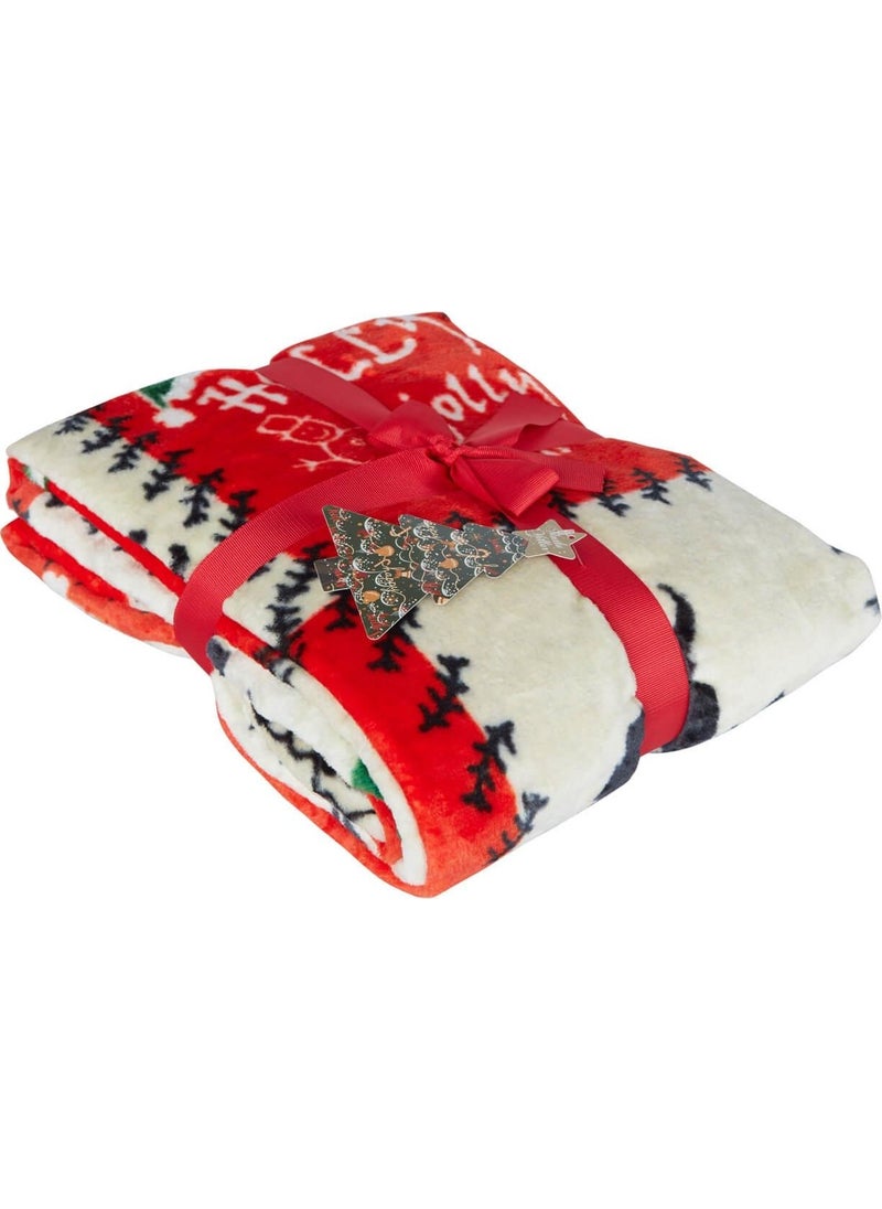 Dolce Bonita Home - Wellsoft 3D Tv Blanket Holly Jolly Red - Image 1