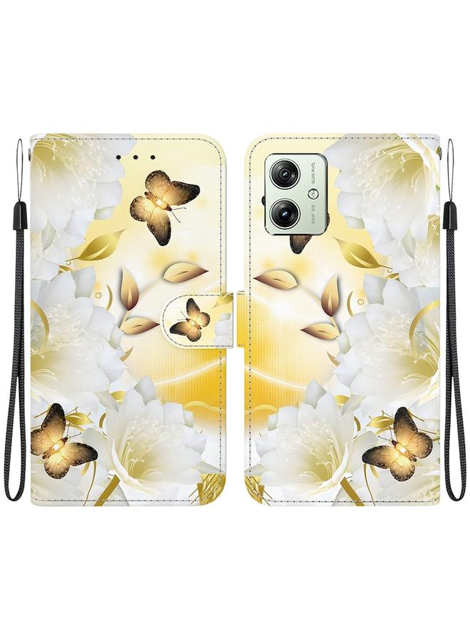 اس-توب جراب لهاتف موتورولا موتو جي 54 مصنوع من الجلد بتصميم كريستالي ملون - Image 1