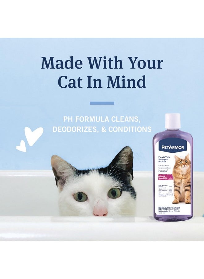 PetArmor PetArmor Flea and Tick Shampoo for Cats, Coconut Berry Scented Flea Shampoo and Conditioner for Cats, Flea Treatment Kills Fleas and Ticks, 12oz  - Image 4