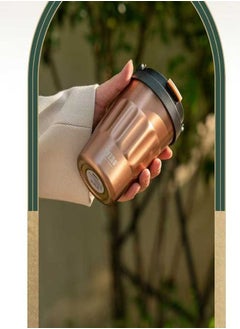 TYESO TYESO Double layer Vacuum Handheld Insulated Cup | Compact Anti scald Wound+12 hour Ice Lock, Office/Desert Travel, UAE High Temperature Kexing (Flowing Gold)  - Image 1