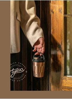 TYESO TYESO Double layer Vacuum Handheld Insulated Cup | Compact Anti scald Wound+12 hour Ice Lock, Office/Desert Travel, UAE High Temperature Kexing (Flowing Gold)  - Image 4