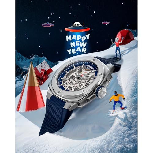 Alpina Men's Automatic Alpiner Watch, Blue Rubber Strap, Blue Dial Style: AL-520NSKT3AE6 - Image 2