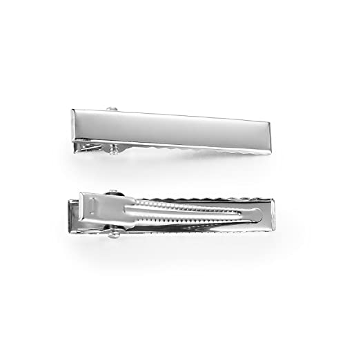 UJOY 4.6cm Flat Metal Single Prong Alligator Duckbills DIY Barrette Bow Hair Clips, Set of 50 Pieces - Image 5