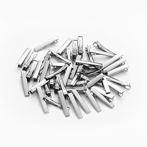 UJOY 4.6cm Flat Metal Single Prong Alligator Duckbills DIY Barrette Bow Hair Clips, Set of 50 Pieces - Image 1
