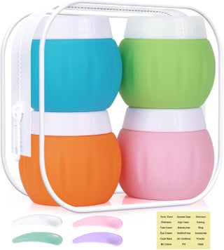 Travel Containers for Toiletries, GLAMFIELDS TSA Approved 1.7oz 50ml Travel Size Silicone Cream Jars BPA Free, Leak-proof Travel Essentials with Lid for Cosmetic Face Hand Body Cream Orange (4 Pack) - pzsku/Z8CFC0B077079E912B43DZ/45/_/1744137232/92dedfce-2dba-4cb1-8d24-7b0270e357a0
