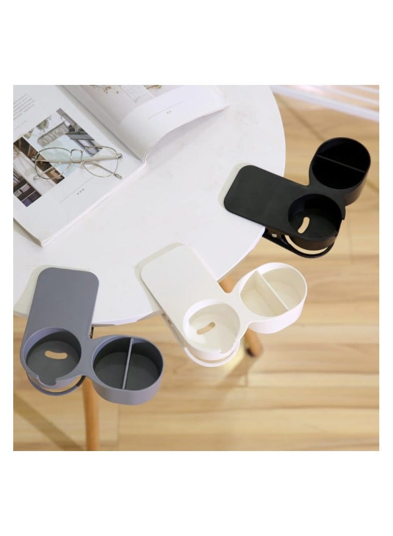 Desk Cup Holder, Table Side Cup Clip, Desktop Organizer Clip, Clip Desk Organizer Holder, Non-Slip Desktop Cup Clip, Office Chair Table Edges, Home, Car Storage for Phones, Keys, Drinks, Coffee Cups - Image 1