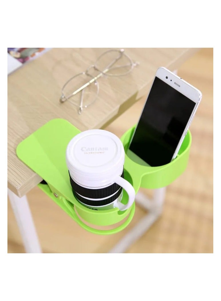 Desk Cup Holder, Table Side Cup Clip, Desktop Organizer Clip, Clip Desk Organizer Holder, Non-Slip Desktop Cup Clip, Office Chair Table Edges, Home, Car Storage for Phones, Keys, Drinks, Coffee Cups - Image 2