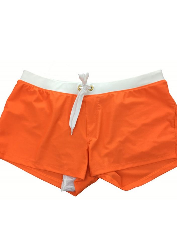 Loquat Men's Boxer Swim Shorts Stylish Back Pocket Design Beach Breathable Beach Shorts Swimwear