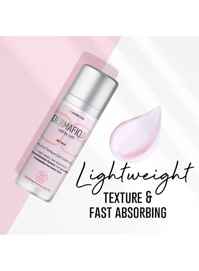 Dermafique Hydratonique Gel Crème with Shea Butter – 30g, Gel Based Facial Hydrator, Glycerine and Vitamin E, Moisturizer for Face with Ultra Light Gel Formula, Non-Stick Matte Look | For Normal - Dry Skin - Image 3