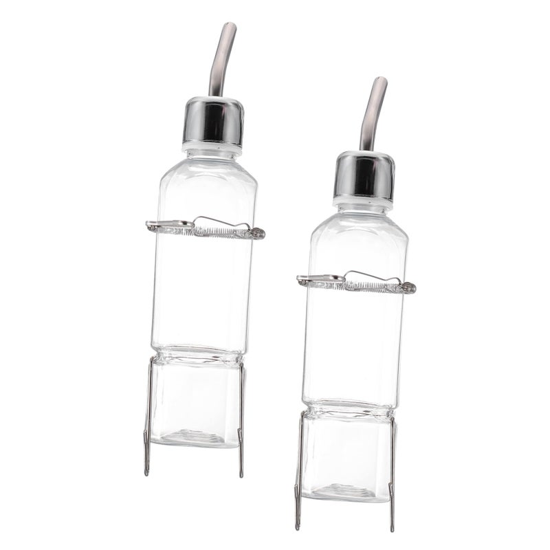 2 Pcs Bunny Water Bottle Hanging Pet Dispenser Leak Proof Plastic Drinking Fountain for Rabbit Guinea Pig Hamster Cage - Image 2