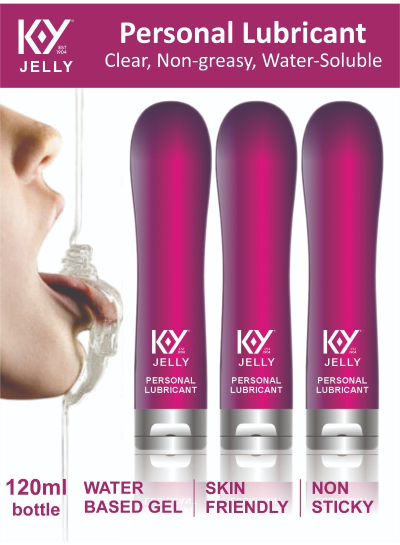 KY Jelly Red Moisturizing Personal Lubricant – Clear, Long-Lasting, Non-Sticky 120g Pack Of 3