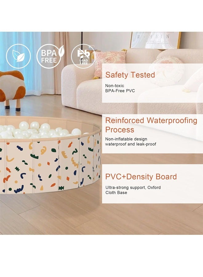 Beauenty Foldable Ball Pool, Baby Pool Sandbox for Toddlers Portable Kid Pool Indoor and Outdoor Game, Without Balls, 120x120X30cm - Image 4