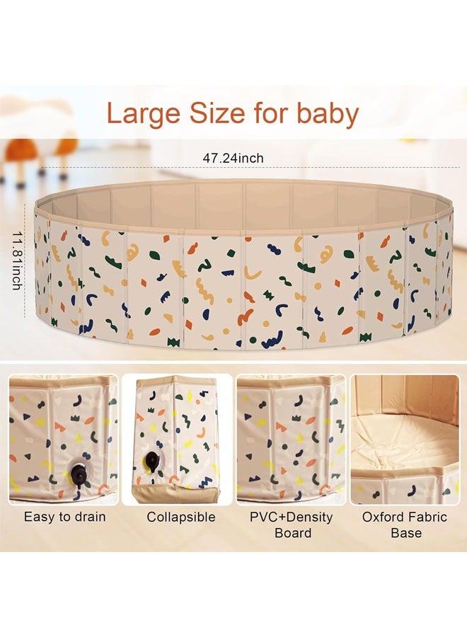 Beauenty Foldable Ball Pool, Baby Pool Sandbox for Toddlers Portable Kid Pool Indoor and Outdoor Game, Without Balls, 120x120X30cm - Image 5