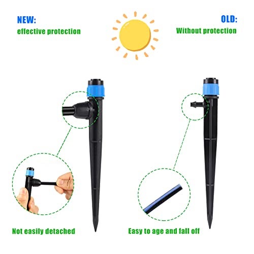 FULAIERGD Drip Irrigation Emitters with Adjustable 360 Degree Water Flow Drippers Sprayer for 1/4 inch Tubing, Garden Drippers Sprayer Perfect for House Garden Watering System. (25pcs-Blue 360 Degree Sprayer) - Image 2